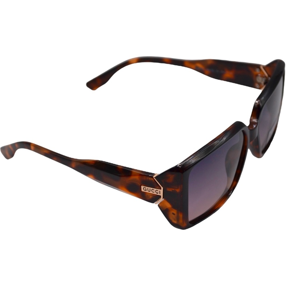 Gucci Women’s Polarized Sunglasses | Brown Tortoise Frame | Purple/Brown Lens